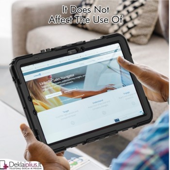 Smūgiams atsparus 360 dėklas su dirželiu (Samsung Tab S9 (SM-X710-SM-X716/Tab S9 Fe (X510-X516B)/Tab S10 Fe/Tab S10 Lite)